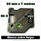 ELCART DISTRIBUTION - ERT079803600 NASTRO PER DYMO 24X7MM BIANC/NERO