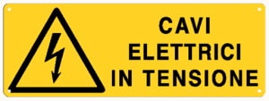 ELCART DISTRIBUTION - ERT352027400 CARTELLO PERICOLO CAVI ELETTRICI
