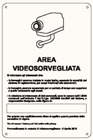 ELCART DISTRIBUTION - ERT352071500 CARTELLO AREA VIDEOSORVEGLIATA