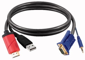ELCART DISTRIBUTION - ERT421129000 CAVO VGA 3,5MM AUDIO TO HDMI 2MT