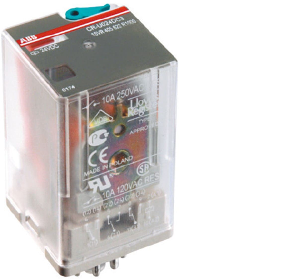 ABB SPA - ABBER 646 0 CR-U230AC2L AL.230VAC 2 C/O 250V/10A LED