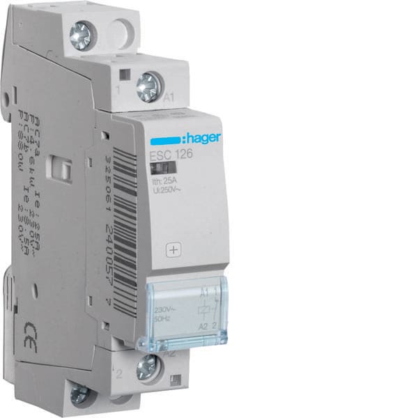 HAGER - HAGESC126 CONTATTORE STD+ 1NC 230VAC 25A 1M