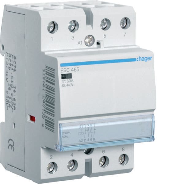 HAGER - HAGESC465 CONTATTORE STD 2NA+2NC 230VAC 63A 3M