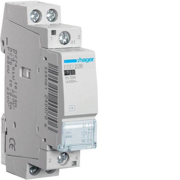 HAGER - HAGESD226 CONTATTORE STD+ 2NC 24VAC 25A 1M