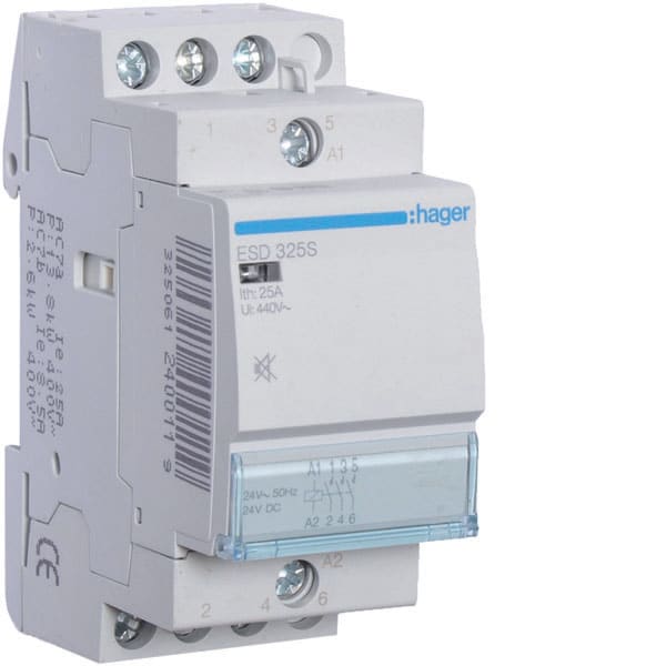 HAGER - HAGESD325S CONTATTORE SIL 3NA 24VAC 25A 2M