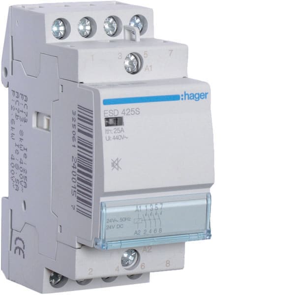 HAGER - HAGESD425S CONTATTORE SIL 4NA 24VAC 25A 2M