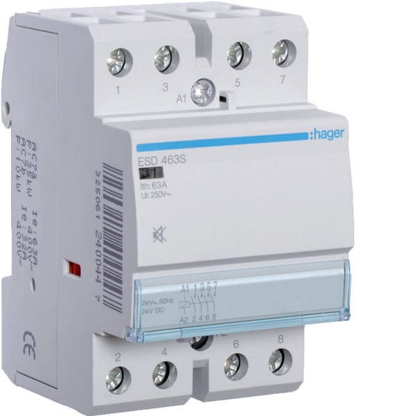 HAGER - HAGESD463S CONTATTORE SIL 4NA 24VAC/24VDC 63A 3M
