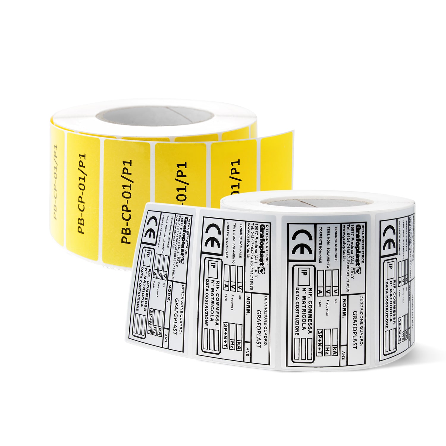 GRAFOPLAST SRL - GRATE015P007W ETICH. ADES.ROTOLO PET BIANCO 7X15 10000