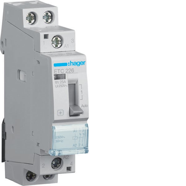HAGER - HAGETC226 CONTATT GIORNO/NOTTE STD+ 2NC 230VAC 25A