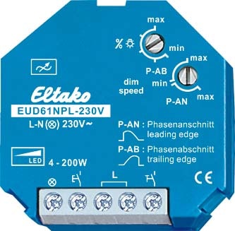 ELTAKO - EAK61100832 EUD61NPL-230V - Dimmer universale LED senza neutro 200 W