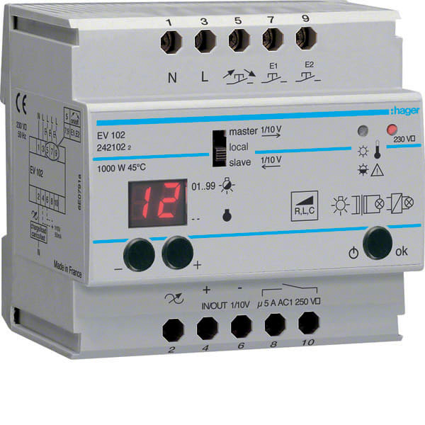 HAGER - HAGEV102 DIMMER 1-10V UNIVERSALE FUNZ SCENARIO 5M