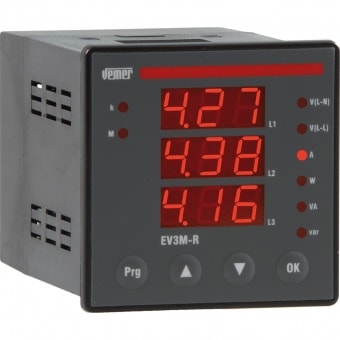 VEMER SPA - VEMVE334900 EV3M-R WATTMETRO TRIFASE MULTIFUNZIONE