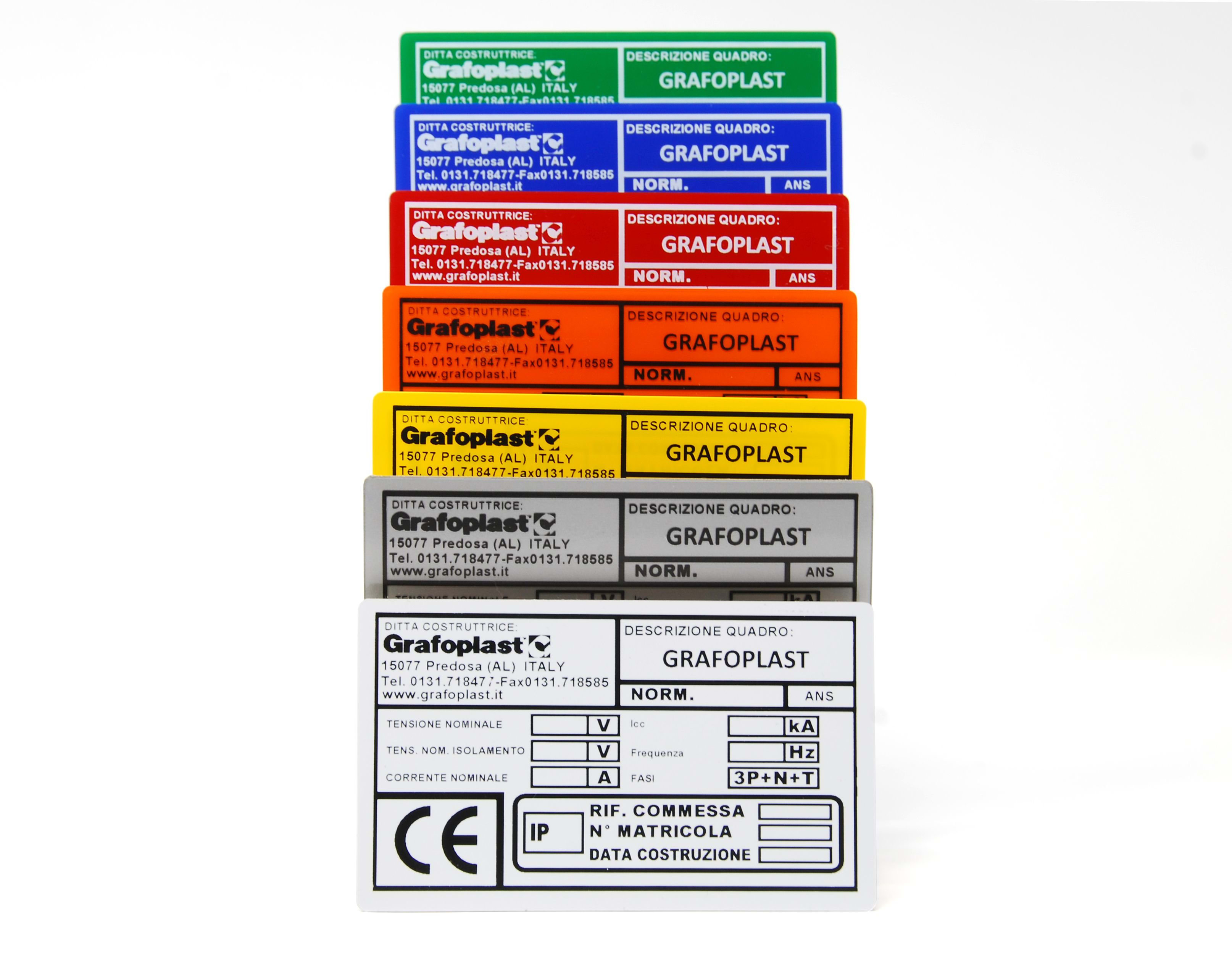 GRAFOPLAST SRL - GRAEVO460100R TARGA QUADRO PVC ADES ROSSO 100X60MM 22P