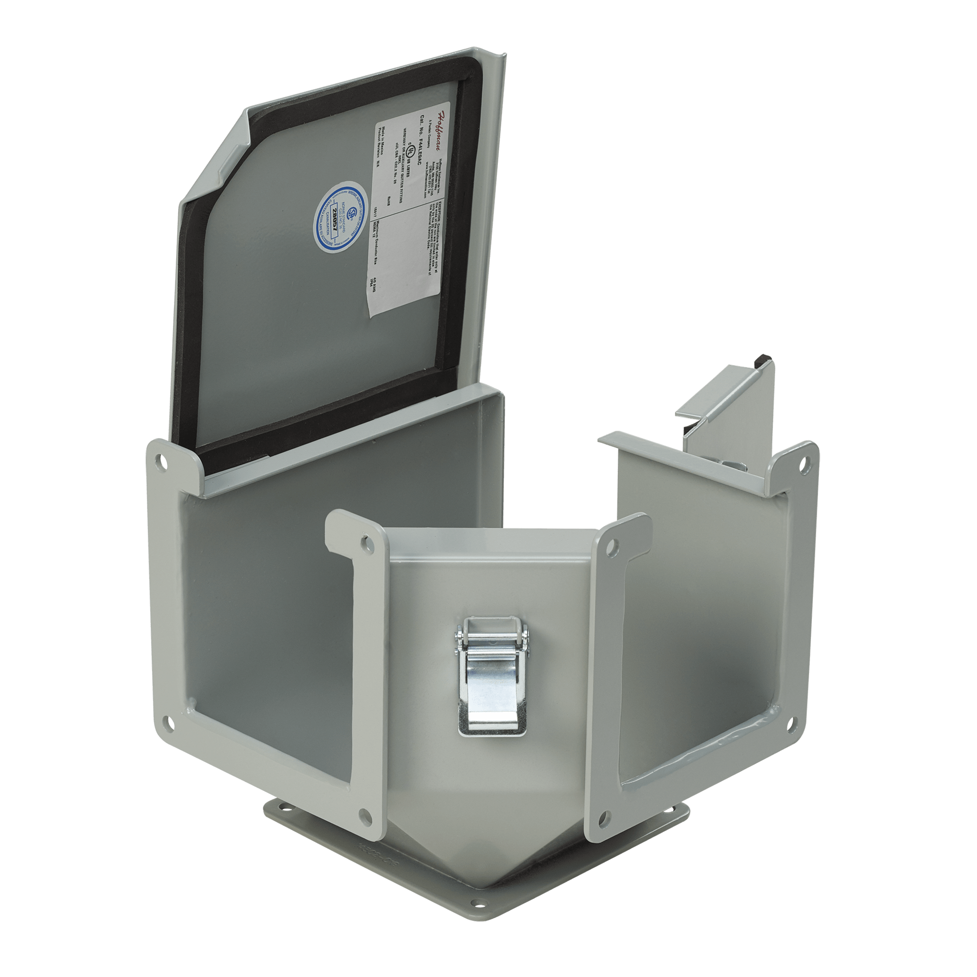 NVENT HOFFMAN - HOFF66LE9AC Gomito a 90 gradi con apertura superiore esterna, 6,00x6,00, grigio, acciaio
