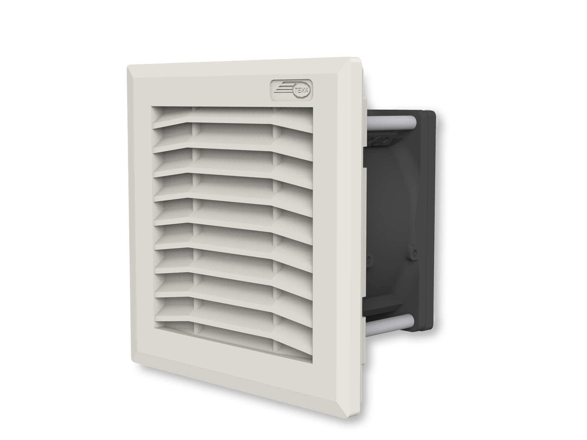 TEXA INDUSTRIES SRL - PVRFAN08UN0B VENT.CON GRIGLIA E FILTRO 44 M3/H 24VDC