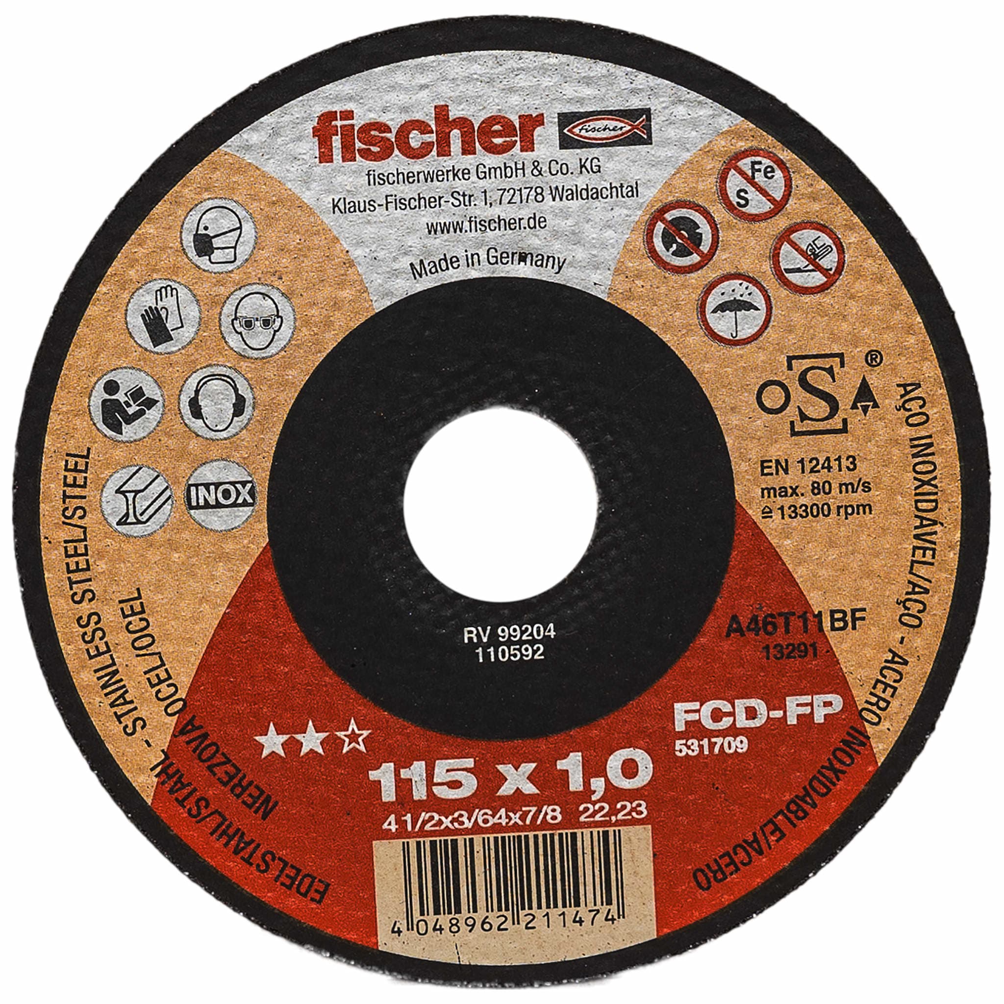 FISCHER ITALIA - FIS00531709 FCD-FP 115X1,0X22,23 INOX