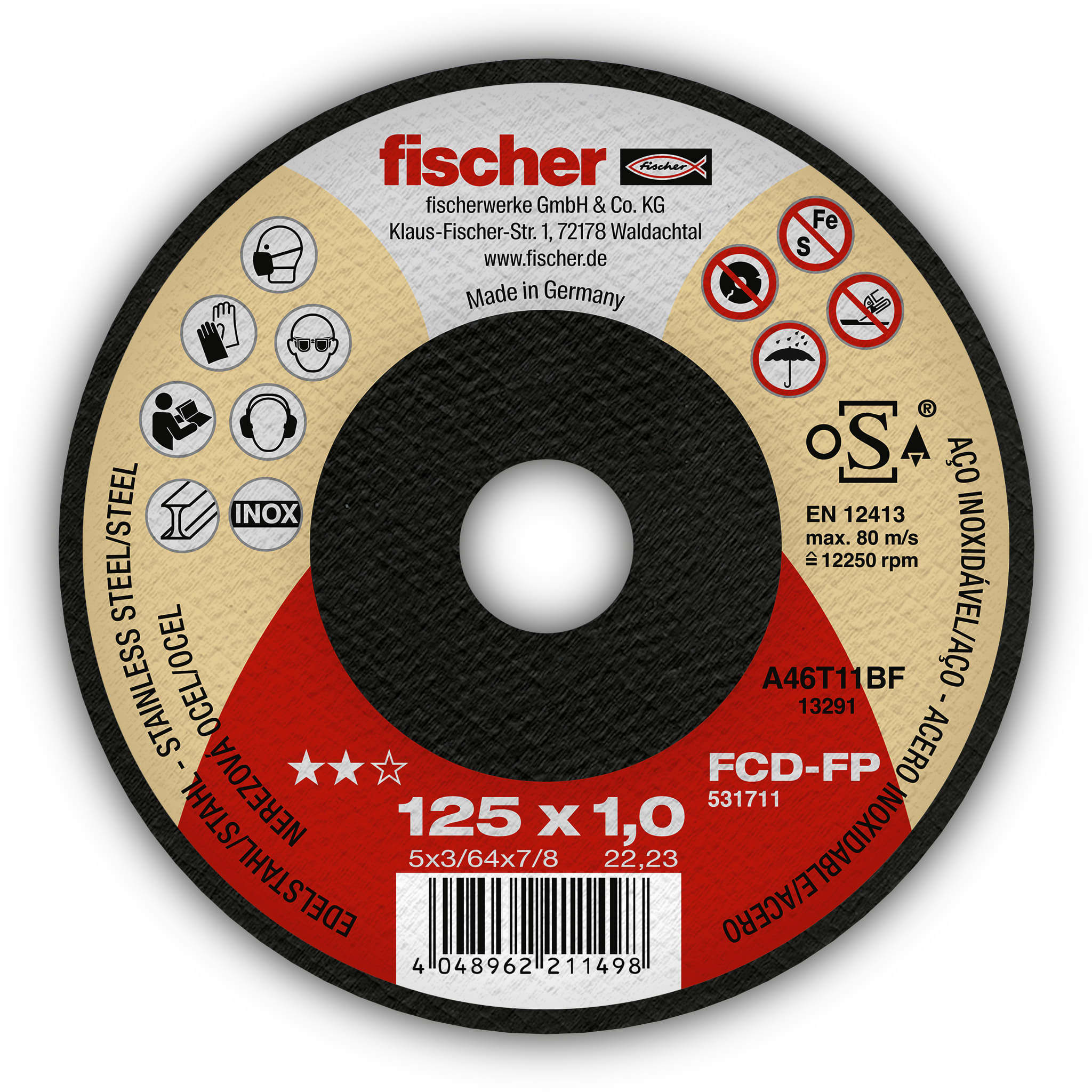 FISCHER ITALIA - FIS00531711 FCD-FP 125X1,0X22,23 INOX