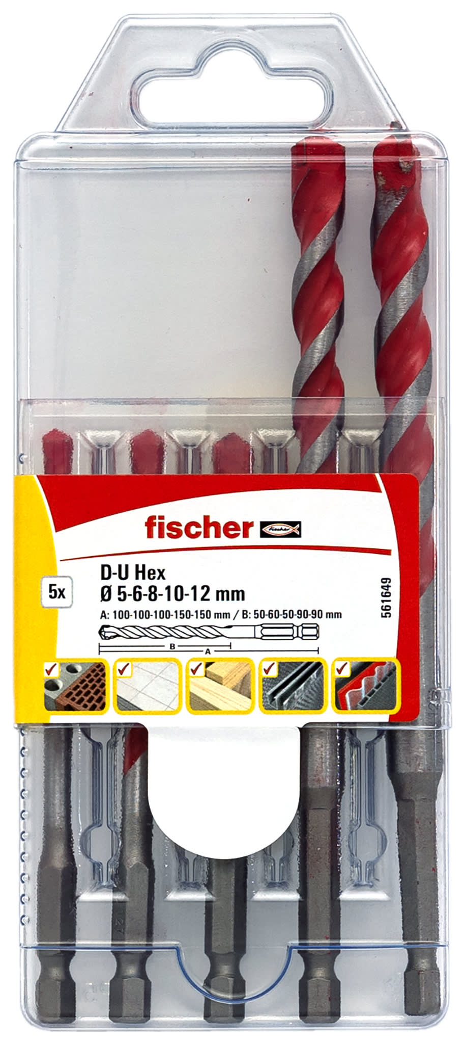 FISCHER ITALIA - FIS00561649 SET D-U HEX 5-12MM 5 PEZZI