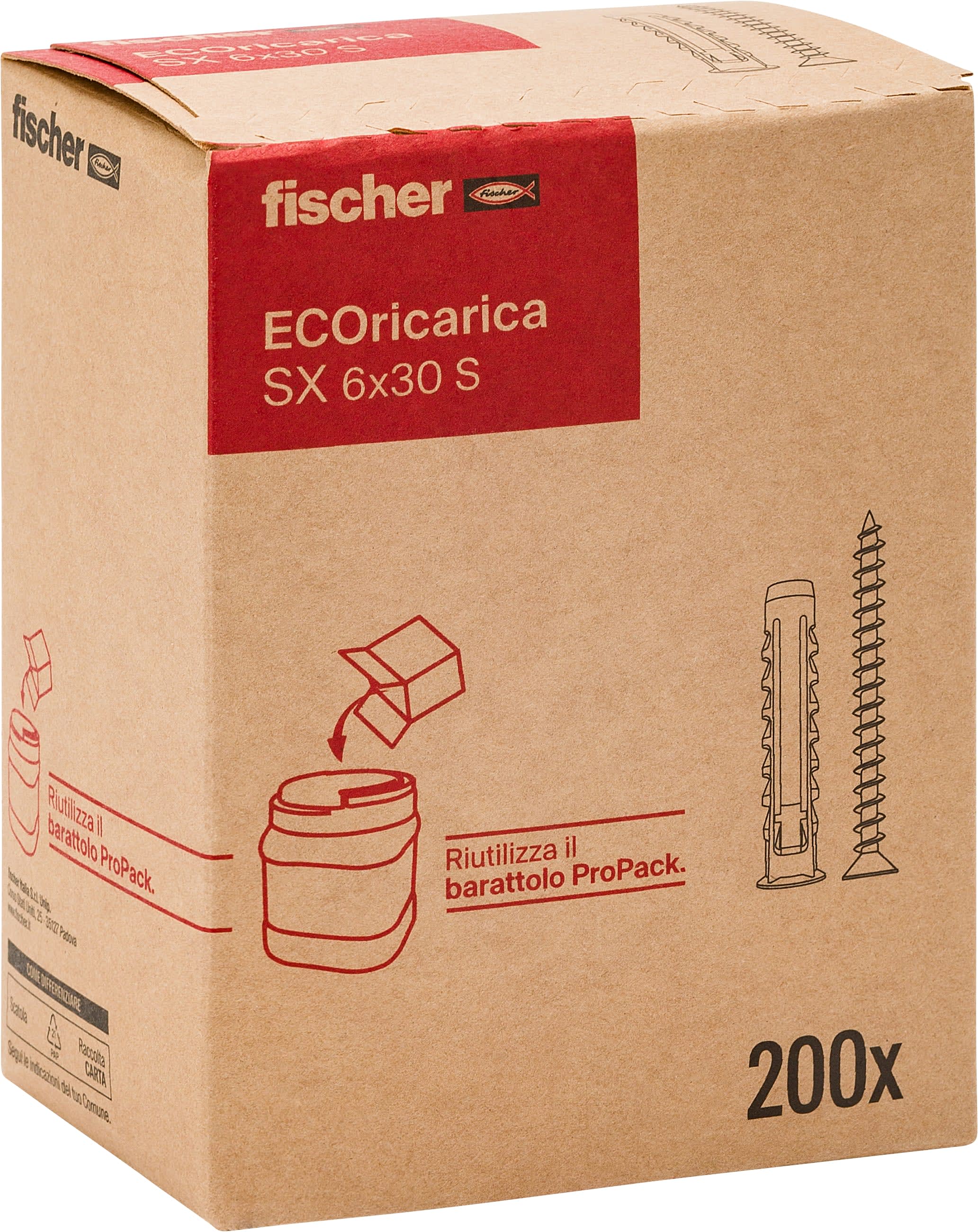 FISCHER ITALIA - FIS00570201 SX 6X30 S ECORICARICA 200PZ