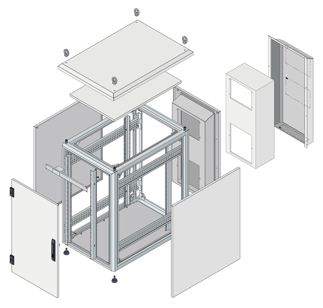 ATP SRL - APSFR-453-2466-01 RACK IP55 OUTDOOR CONDIZ.24U 600X600 55