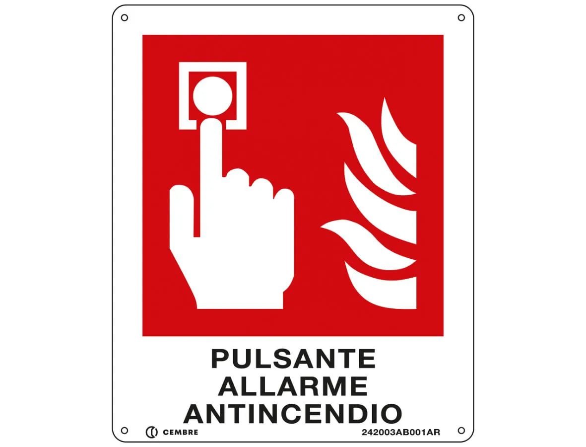 CEMBRE SPA - CEM242004AB001AR TARGHE IN ALLUMINIO PER IMPIANTI ELETTRICI, CON TESTO, IN ALLUMINIO RIVETTABILE