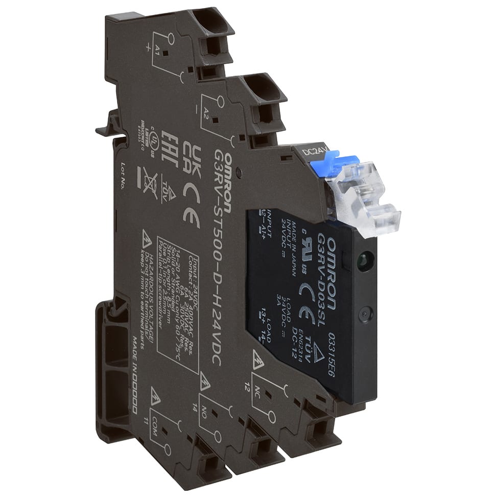 OMRON - OMRG3RVST500DHDC24 Slimline SSR 6 mm, incl. presa, tipo di com