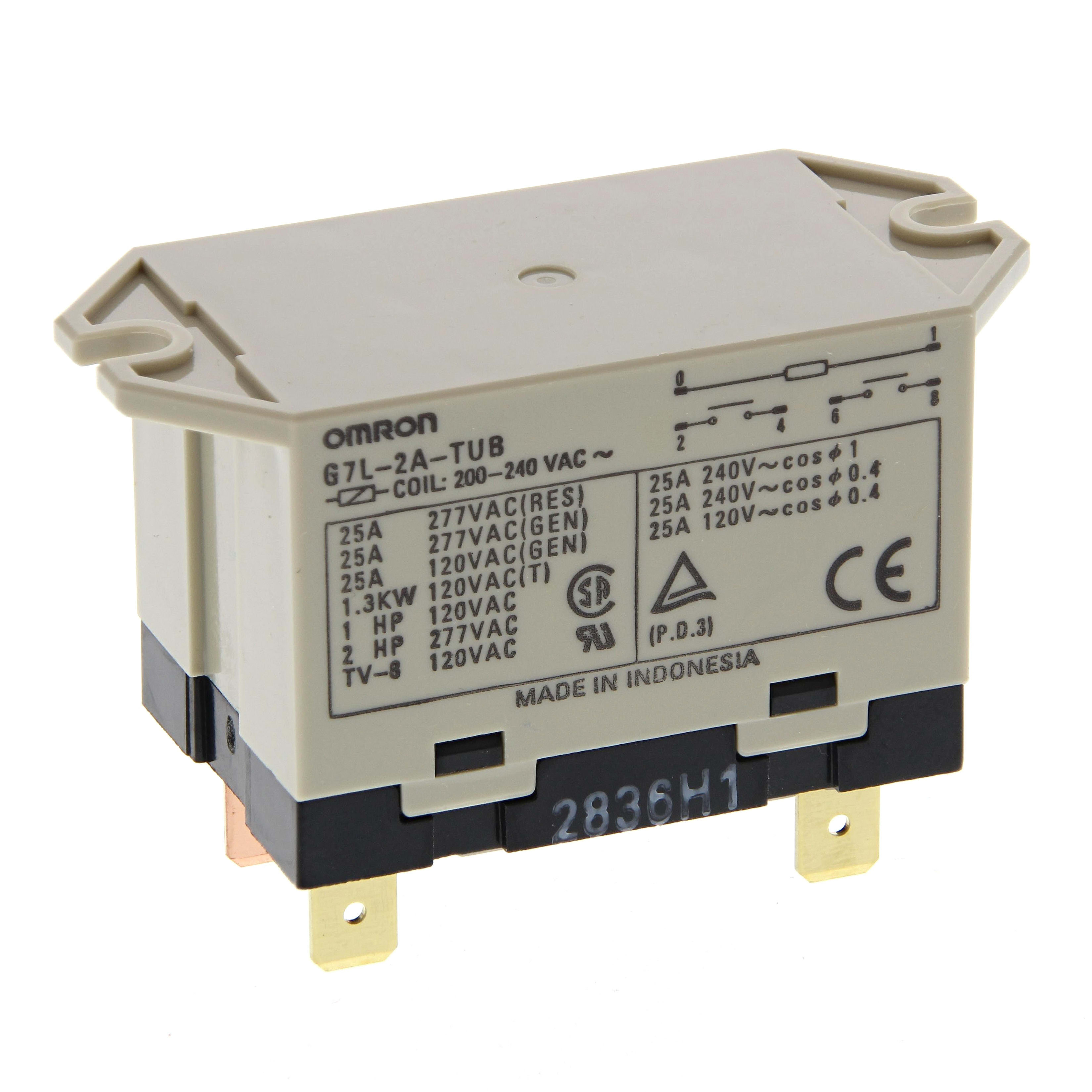 OMRON - OMRG7L2ATUB2-121632 REL DPST-NO 25A 220 VCA. FAST-ON