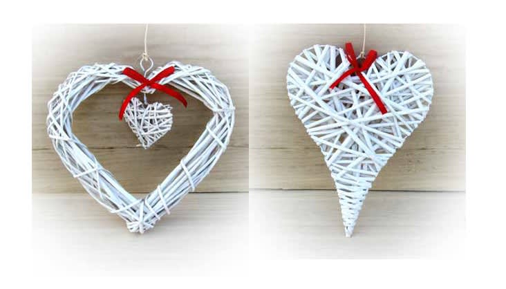 GIOCOPLAST NATALE SP - GCP32712272 PENDENTE RATTAN CUORE BIANCO