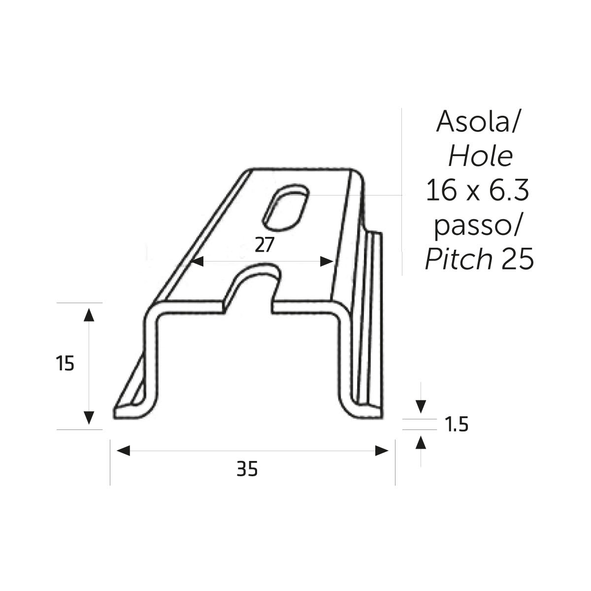 CONTACT ITALIA SRL - IICGD35GFC GUIDA DIN OMEGA ALTA 35 MM FZ