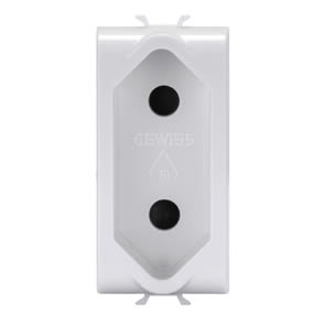 GEWISS - GEWGW10282 PRESA 1M 2P 10A STD. ISRAELIANO BIANCO