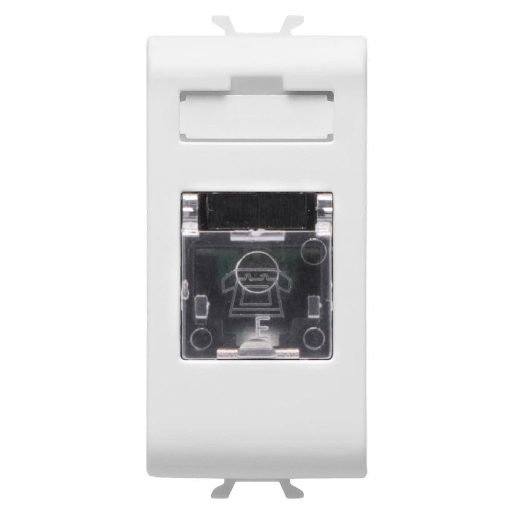GEWISS - GEWGW10401AB PRESA TELEFONICA STANDARD INTERNAZIONALE - RJ11 TOOLLESS - 1 MODULO - BIANCO LUCIDO - ANTIBATTERICO - CHORUSMART