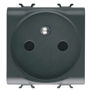 GEWISS - GEWGW12248 PRESA 2M 2P+T 16A+MORS.FRONT.ST.FRA.NERO