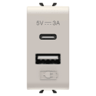 GEWISS - GEWGW13449 ALIMENTATORE USB A+C 5V 3A 1M NAT.BEIGE
