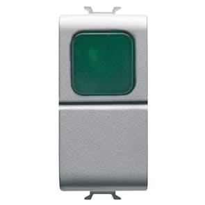GEWISS - GEWGW14142 PULSANTE 1M 1P NA 16A SPIA VERDE TITANIO