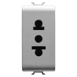 GEWISS - GEWGW14288 PRESA STANDARD EUROAMERICANO 250/125V ac -2P+T 15A - 1 MODULO - TITANIO - CHORUSMART