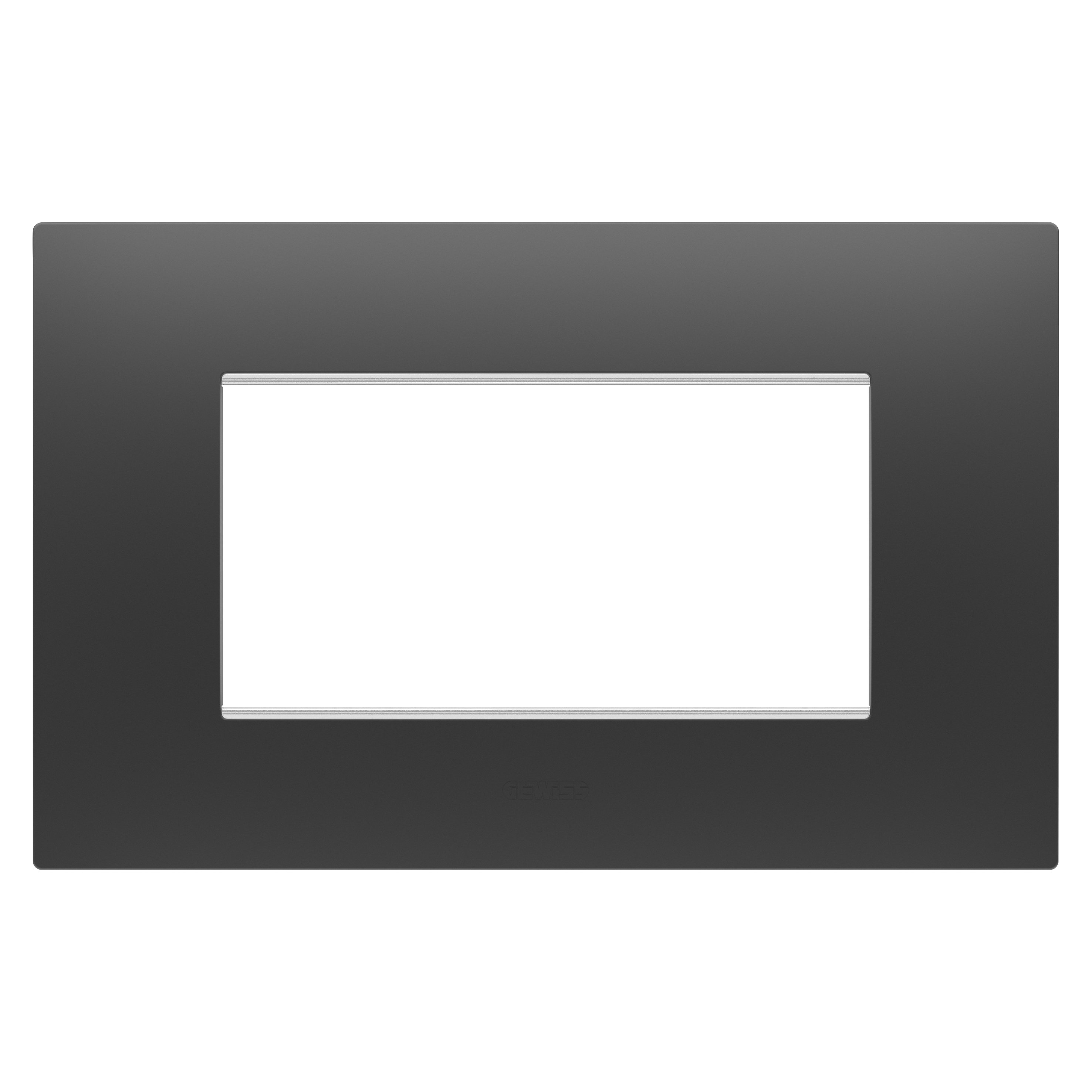 GEWISS - GEWGW16004DB PLACCA EGO - IN TECNOPOLIMERO - 4 POSTI - NERO SATINATO - CHORUSMART