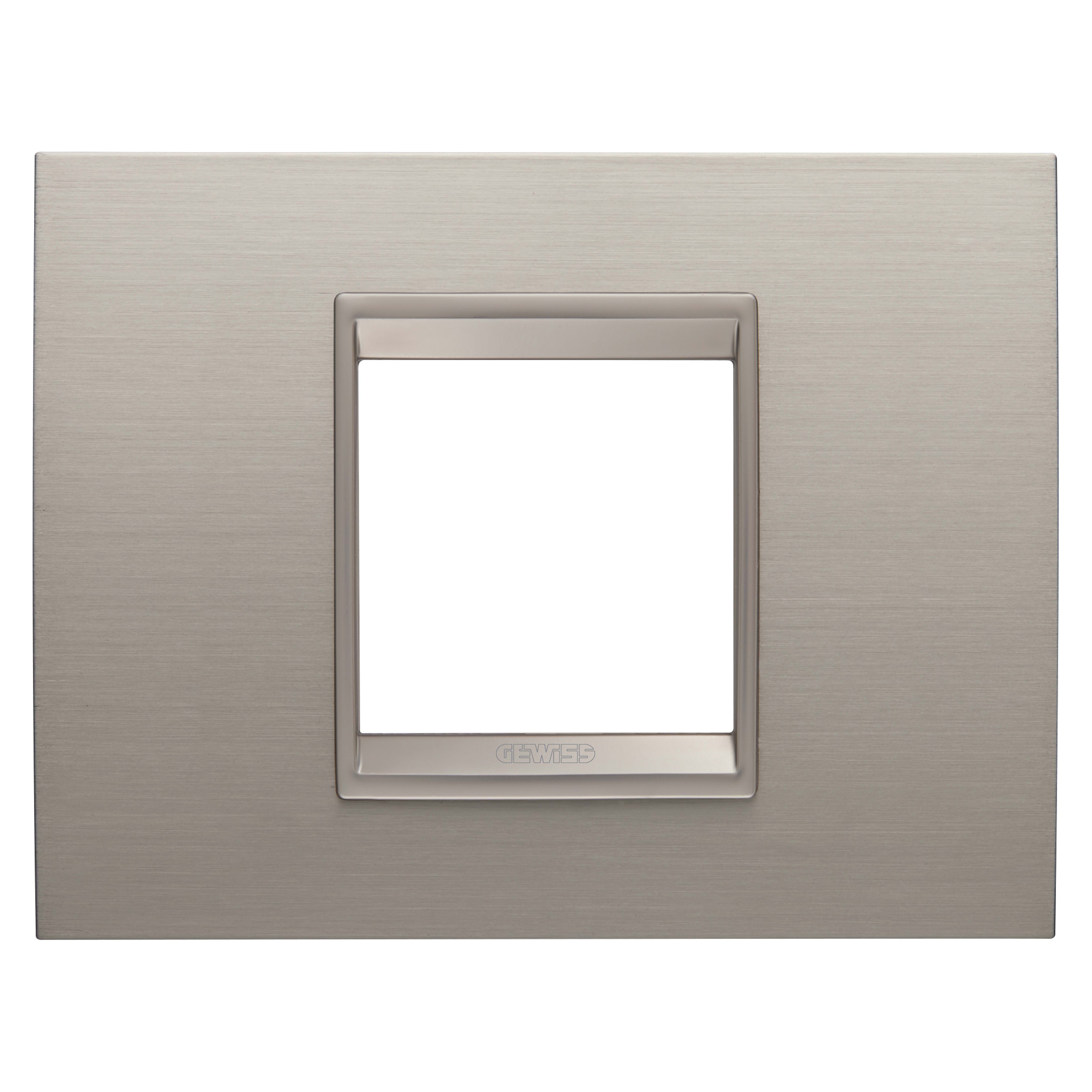 GEWISS - GEWGW16202XS PLACCA LUX - IN METALLO - 2 POSTI - ALLUMINIO SPAZZOLATO - CORNICE BRONZO CHIARO OPACO - CHORUSMART