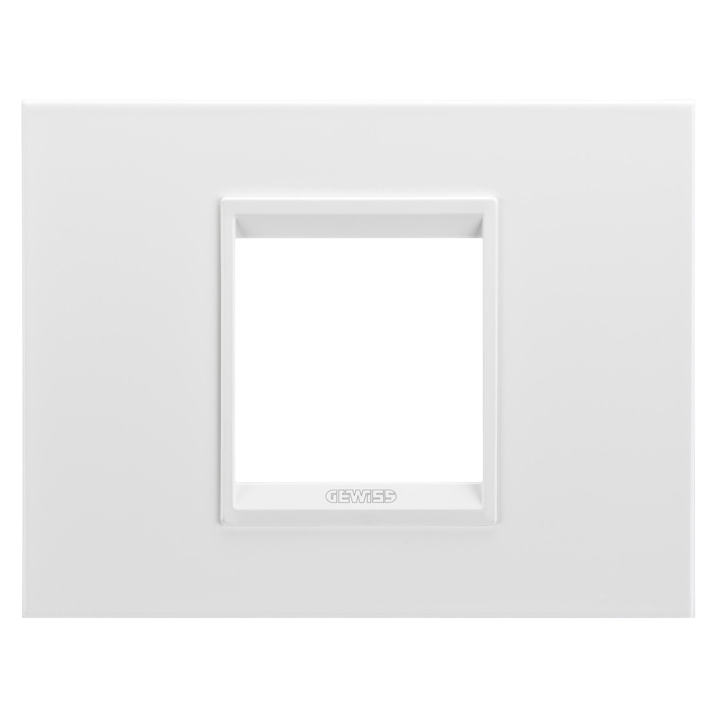 GEWISS - GEWGW16202YB PLACCA LUX - IN TECNOPOLIMERO - 2 POSTI - BIANCO MONOCHROME - CHORUSMART