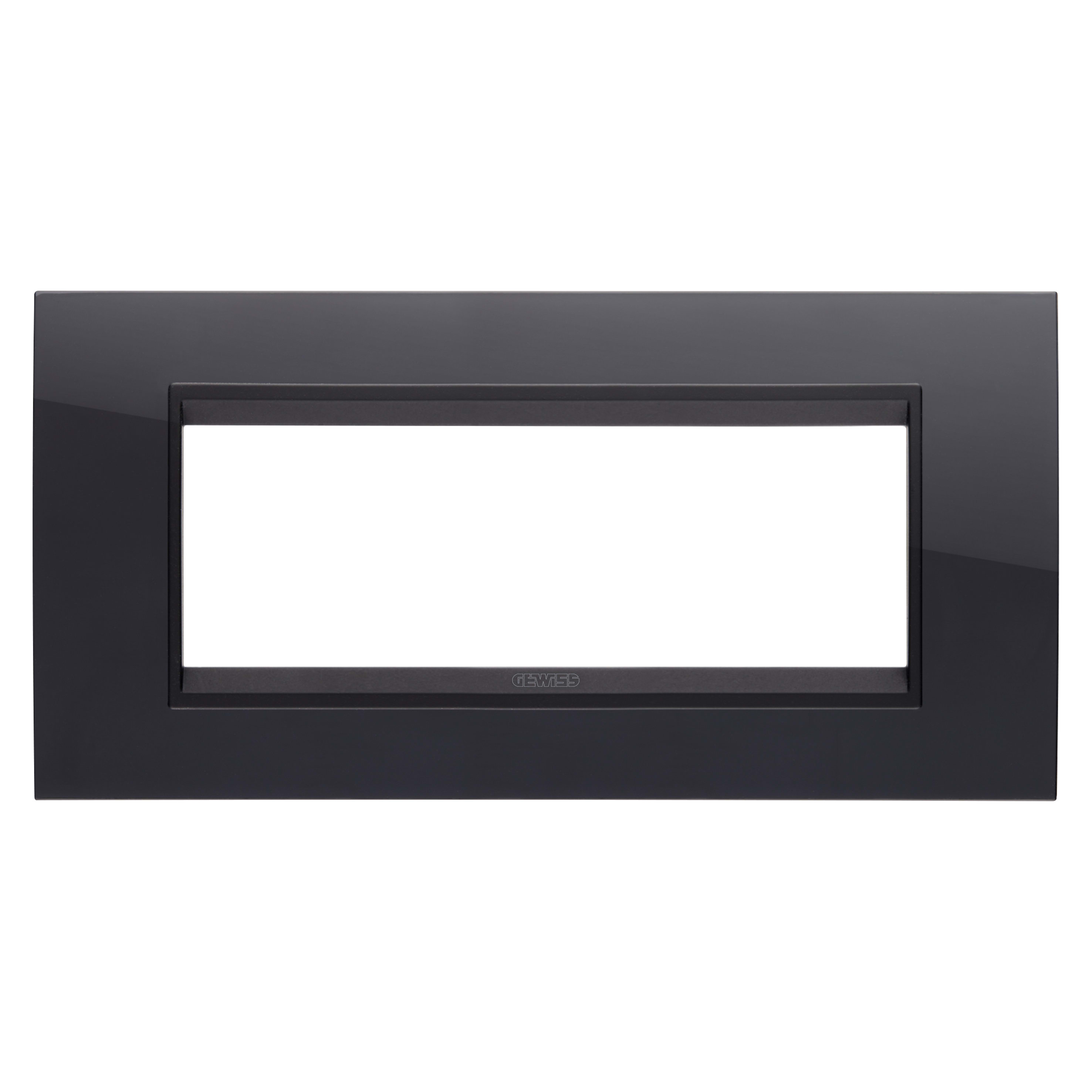 GEWISS - GEWGW16206YN PLACCA LUX - IN TECNOPOLIMERO - 6 POSTI - NERO TONER LAVY - CORNICE NERO OPACO - CHORUSMART