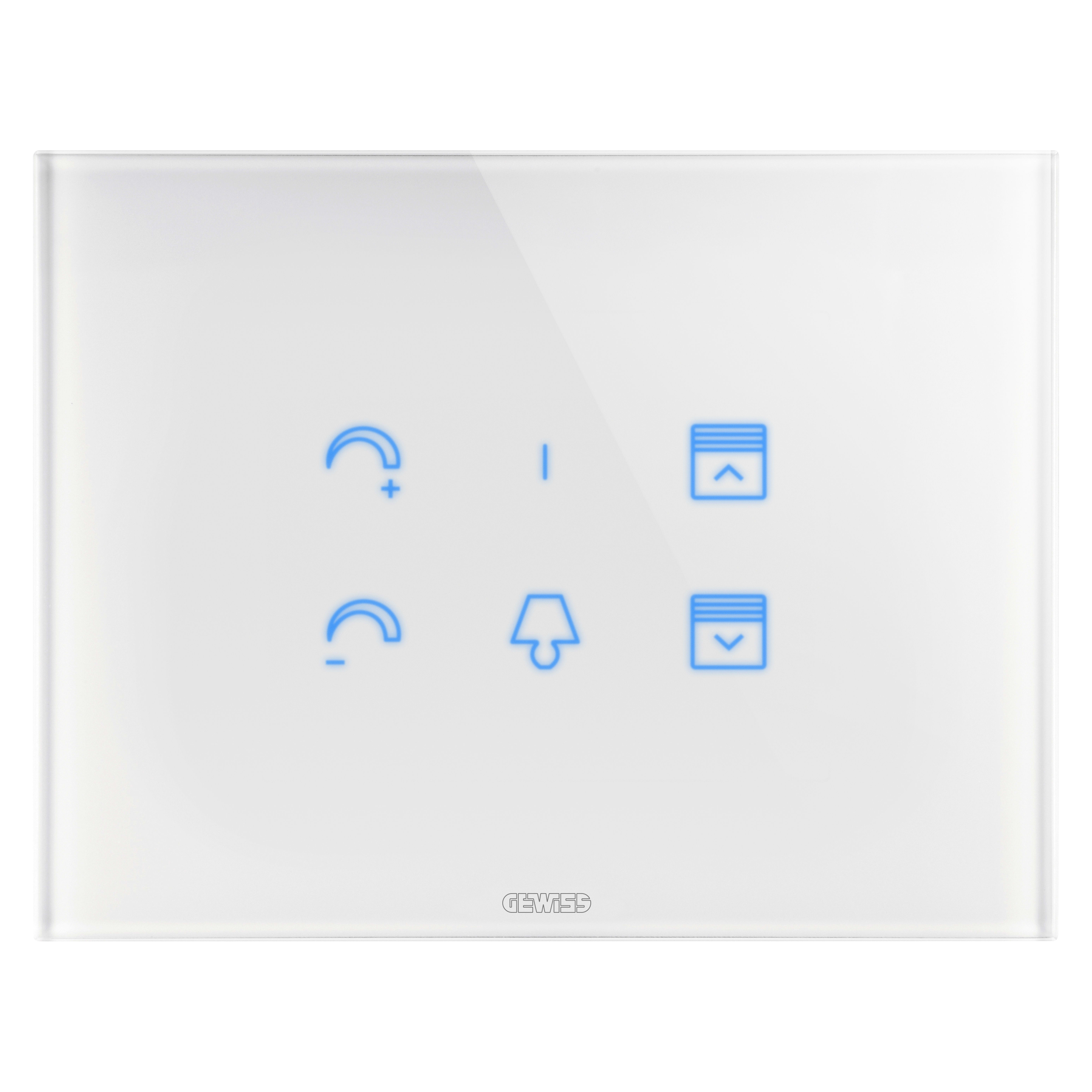 GEWISS - GEWGW16955CB PLACCA ICE TOUCH - IN VETRO - CON SIMBOLI INTERCAMBIABILI - BIANCO - CHORUSMART