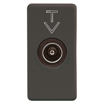 GEWISS - GEWGW21382 PRESA COASSIALE TV SCHERMATURA CLASSE A - CONNETTORE IEC MASCHIO 9,5mm - PASSANTE 10 dB - 1 MODULO - SYSTEM BLACK