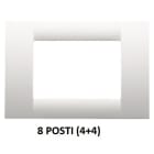 GEWISS - GEWGW22107 PLACCA VIRNA - IN TECNOPOLIMERO FINITURA LUCIDA - 8 POSTI (4+4 SOVRAPPOSTI) - BIANCO NUVOLA - SYSTEM