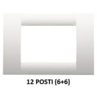 GEWISS - GEWGW22108 PLACCA VIRNA - IN TECNOPOLIMERO FINITURA LUCIDA - 12 POSTI (6+6 SOVRAPPOSTI) - BIANCO NUVOLA - SYSTEM