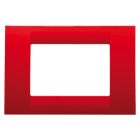 GEWISS - GEWGW22123 PLACCA VIRNA - IN TECNOPOLIMERO FINITURA LUCIDA - 3 POSTI - ROSSO GERANIO - SYSTEM