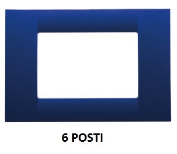 GEWISS - GEWGW22176 PLACCA VIRNA - IN TECNOPOLIMERO FINITURA LUCIDA - 6 POSTI - BLU JAZZ - SYSTEM