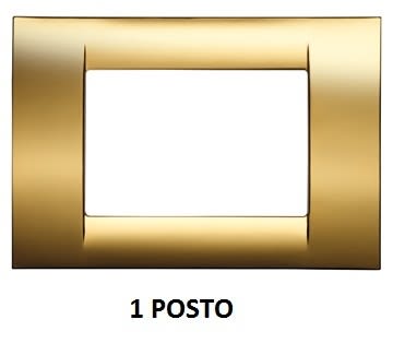 GEWISS - GEWGW22261 PLACCA VIRNA - IN TECNOPOLIMERO FINITURA LUCIDA - 1 POSTO - ORO ANTICO - SYSTEM