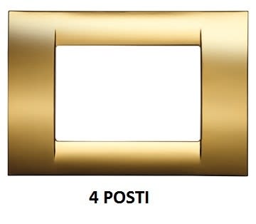GEWISS - GEWGW22264 PLACCA VIRNA - IN TECNOPOLIMERO FINITURA LUCIDA - 4 POSTI - ORO ANTICO - SYSTEM