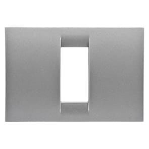 GEWISS - GEWGW22281 PLACCA VIRNA - IN TECNOPOLIMERO FINITURA LUCIDA - 1 POSTO - TITANIO METALLIZZATO - SYSTEM
