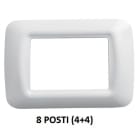 GEWISS - GEWGW22507 PLACCA TOP SYSTEM - IN TECNOPOLIMERO FINITURA LUCIDA - 8 POSTI (4+4 SOVRAPPOSTI) - BIANCO NUVOLA - SYSTEM