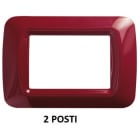 GEWISS - GEWGW22532 PLACCA TOP SYSTEM - IN TECNOPOLIMERO FINITURA LUCIDA - 2 POSTI - AMARANTO CLASSICO - SYSTEM